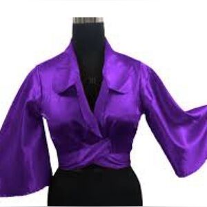 Vintage 80s Purple Satin Blazer